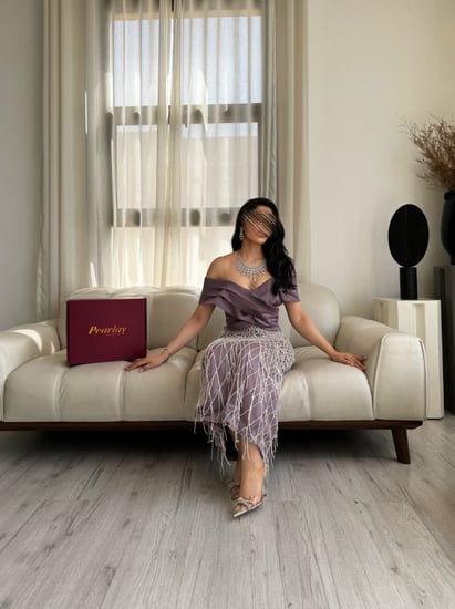 فستان اون شولدر بنفسجي