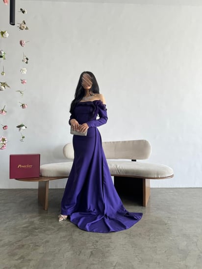 purple long sleeve dress