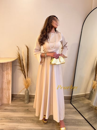 فستان حرير شامبين