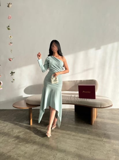 فستان ميدي سماوي