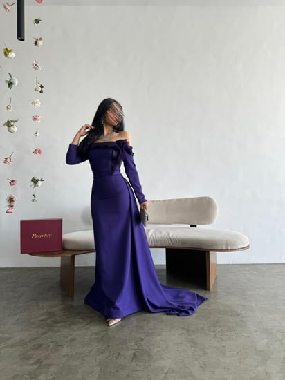 purple long sleeve dress