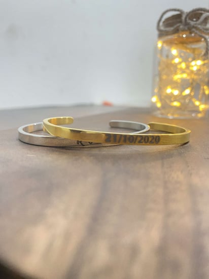 اساور فضي و ذهبي حبه واحده