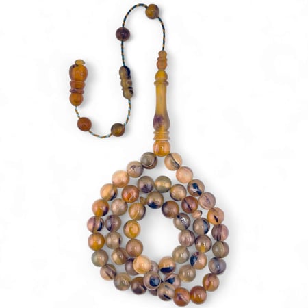 سبحة ظهر السلحفاة ترسا طبيعي - 51 خرزة