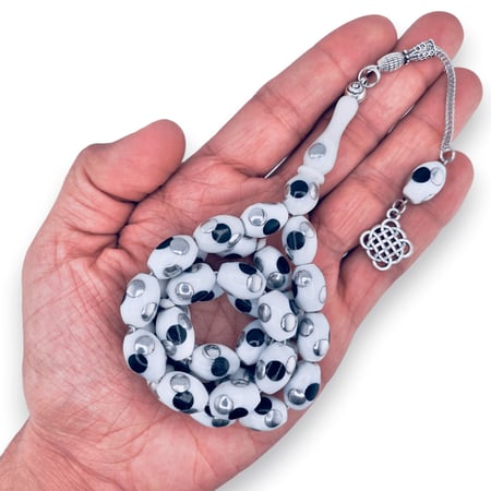 سبحة عظم جمل مطعم معدن انتيمون