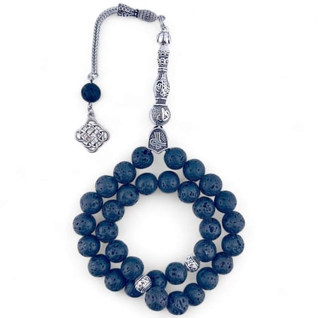 سبحة حجر بركاني |  10 ملي 33 خرزة