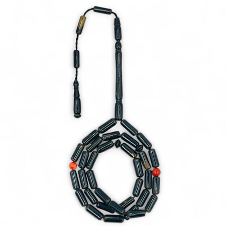 سبحة يسر طبيعي مع فواصل مرجان حجم ناعم و خفيف - 3 ملي