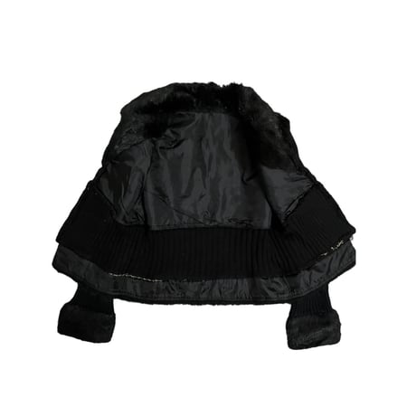 ‏ Black jacket with fur Size : m