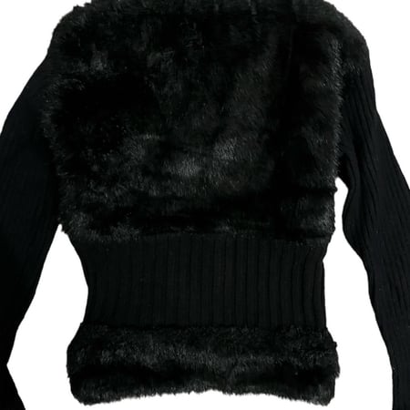 ‏ Black jacket with fur Size : m