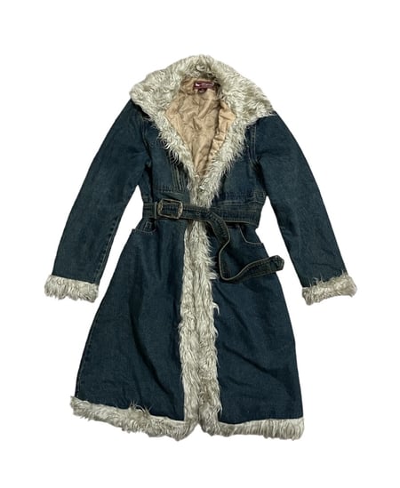 ‏Denim vintage coat