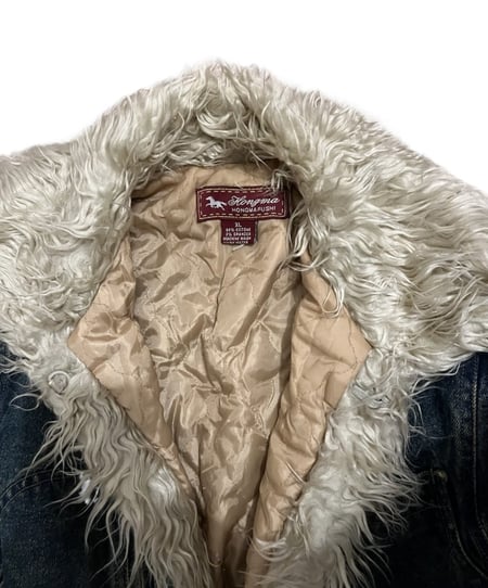 ‏Denim vintage coat