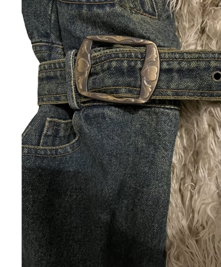 ‏Denim vintage coat