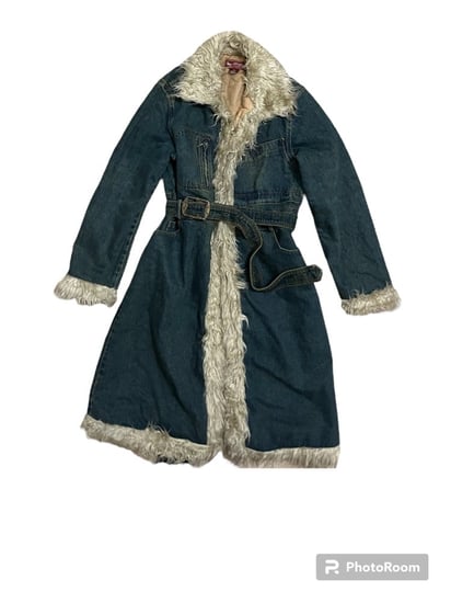 ‏Denim vintage coat