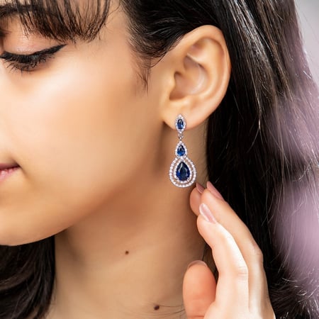 حلق قطرات الكريستال صغير بحواف عريضة