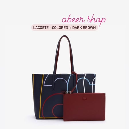 Lacoste  bag black + red لاكوست