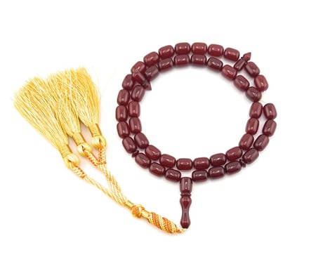 سبحة مسك الغزال (أحمر غامق مائل للبني)