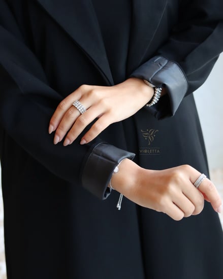 عباية سوداء رسمية يومية بفستان داخلي متصل z6023