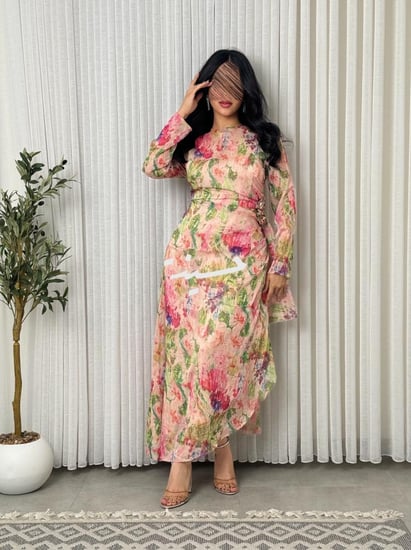 فستان طيف وردي