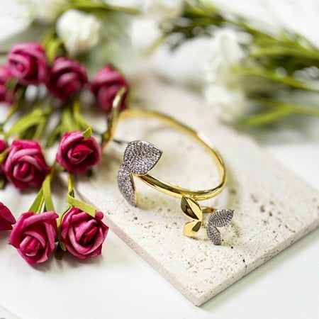 طقم أسوارة فراشة هناء مع خاتم