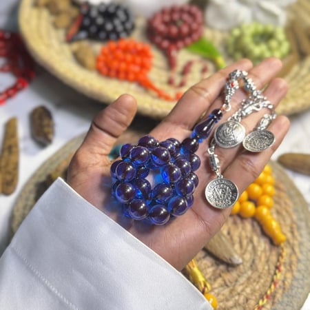 مسباح فاتوران ازرق شفاف كركوشة انتمون