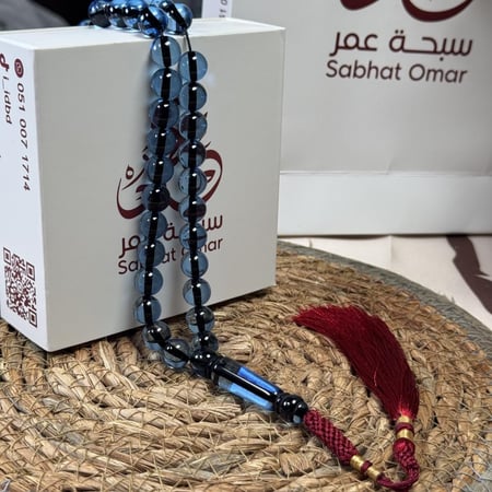مسباح بكلايت ازرق شفاف كركوشة