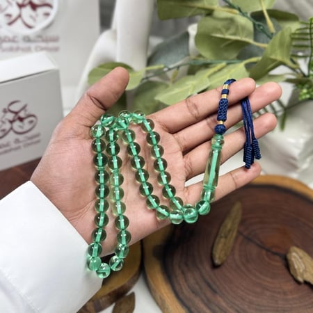 مسباح بكلايت اخضر شفاف كركوشة