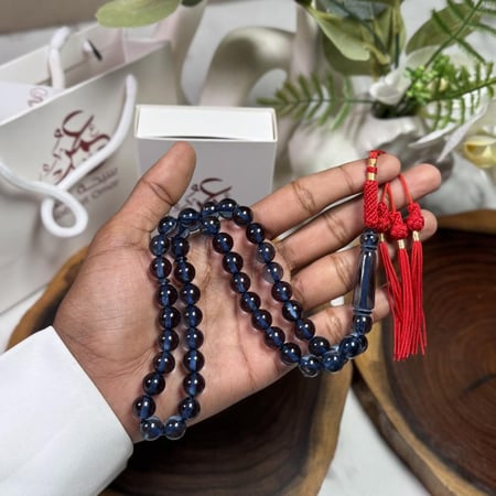 مسباح بكلايت أزرق فاتح شفاف كركوشة