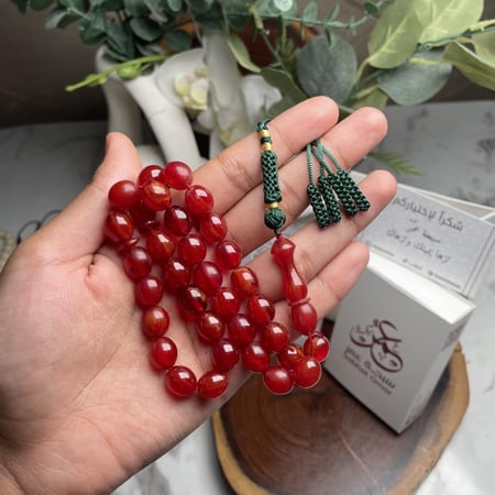 مسباح فاتوران كركوشة أخضر ٣٣ خرزة