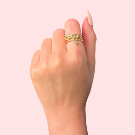 خاتم مشبك بفص كريستال
