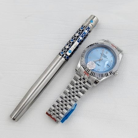 طقم ساعة رولكس مع قلم كارتير سانتوس