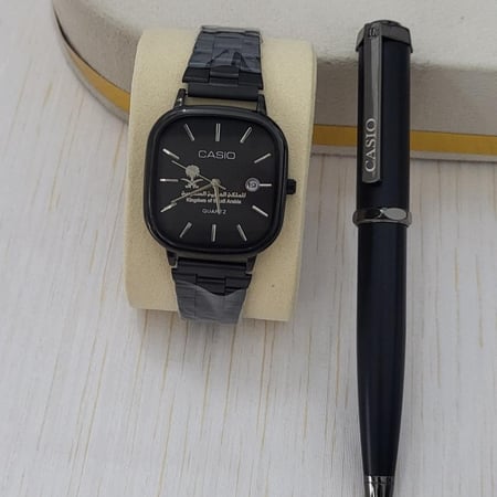 طقم كاسيو ساعة مع قلم