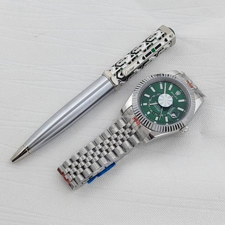 طقم ساعة رولكس سكاي مع قلم كارتير  اصدار الشرق