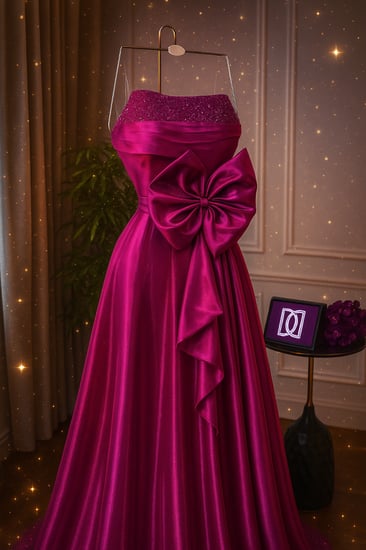 فستان ميكادو لمعه تطريز