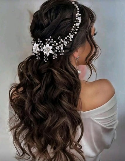 أكسسوار شعر للمناسبات مزين باللؤلؤ والراين ستون