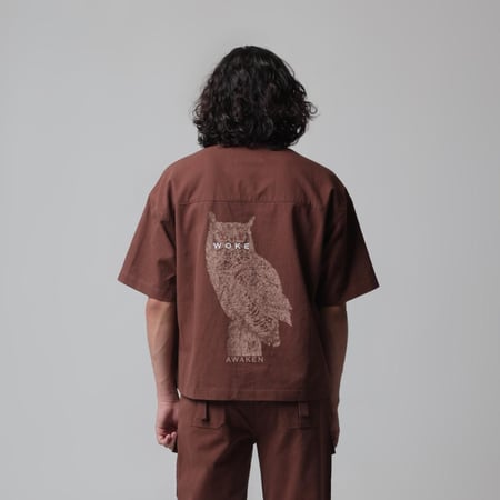 Woke Owl Shirt - Brown