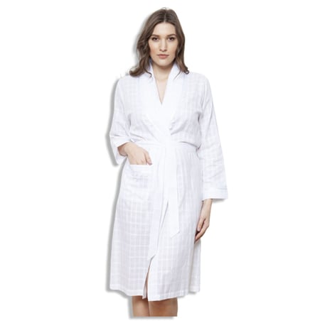 روب نوم كلاسيكي طويل من COTTON REAL - INDY