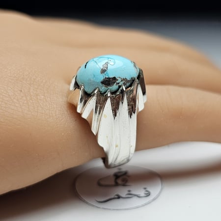 فيروز عنكبوتي شبكي ازرق نيشابوري ايراني سيناوي الفيروز خاتم خواتم هدية