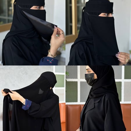 عدد 2 نقاب حرير وسط +عدد 2طرحه بندانه