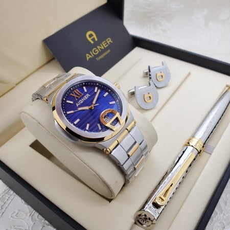 طقم أقنر مكون من ساعة وكبك وقلم