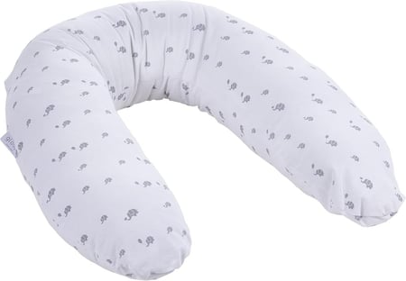 وسادة رضاعة طبيعية بطبعة افيال من جي لوب، ابيض، البوليستر قطن