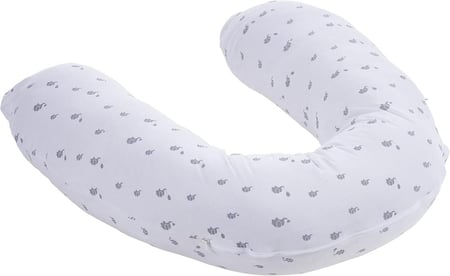 وسادة رضاعة طبيعية بطبعة افيال من جي لوب، ابيض، البوليستر قطن