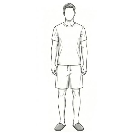 ملابس نوم رجالية باكمام قصيرة -رمادي فحمي