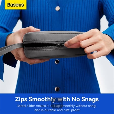 Baseus حقيبة سفر صغيرة من سلسلة Baseus EasyJourney وحقيبة هاتف وسماعات رأس وأشياء صغيرة أخرى باللون الرمادي = 6932172622343