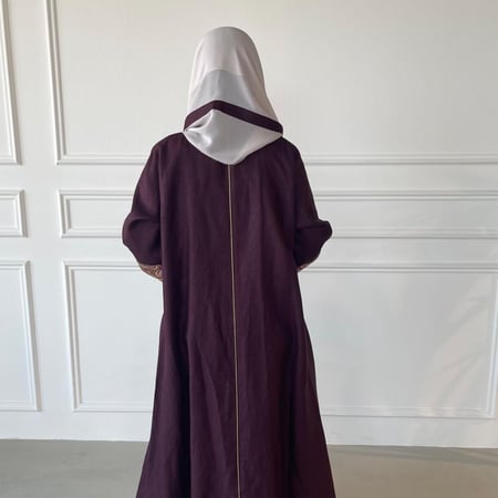 عباية لينن مع قطن مطرز | عودي