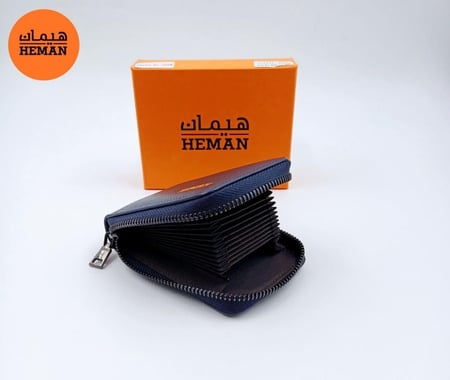 محفظة بطاقات بسحاب جلد هيمان