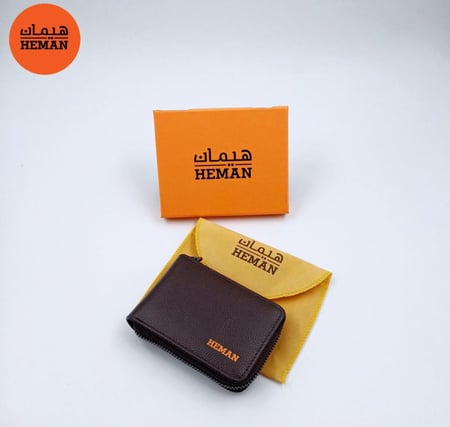 محفظة بطاقات بسحاب جلد هيمان