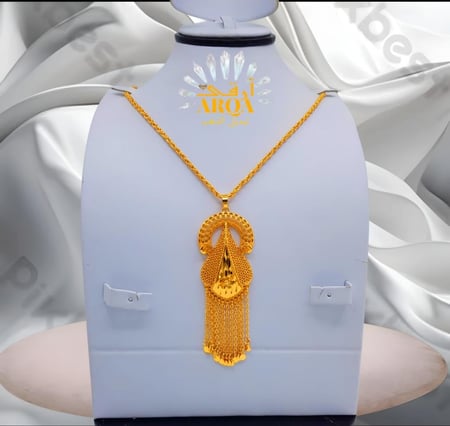 عقد ناعم تصميم مميز مطلي ذهب عيار 21