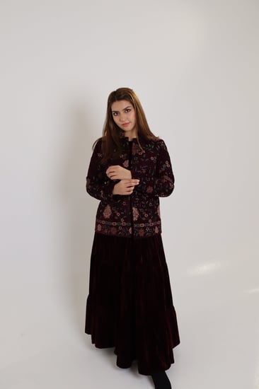 Maharani Velvet  Jacket تسليم فوري