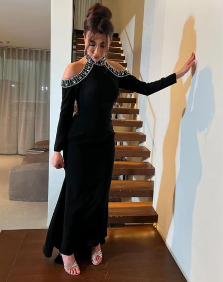 فستان كريب استرتش تطريز /Mair Fashion