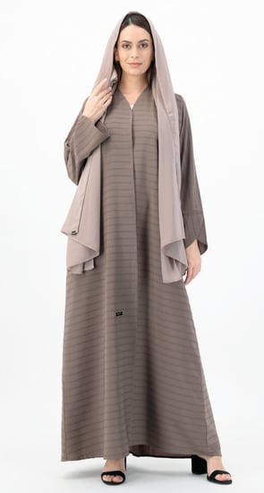 عباية مقلمة لون رملي