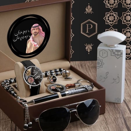 طقم ساعة رجالية مع واكسسوارت